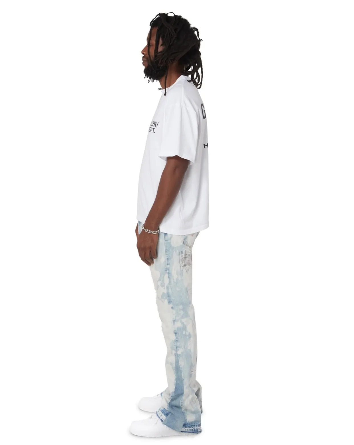 GALLERY DEPT. SOUVENIR TEE English LOGO commemorative basic short-sleeved white S-XL original consistent cotton and linen cylindrical fabric high poundage 230g fabric accessories matching correct version